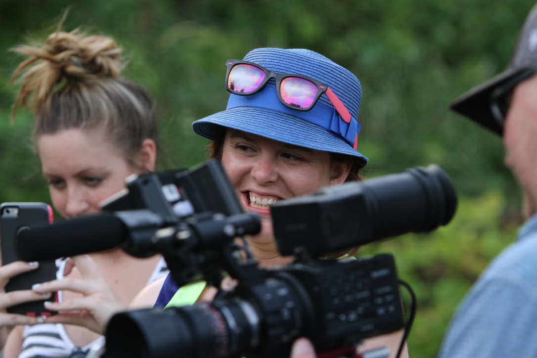 Micaela Colman on set